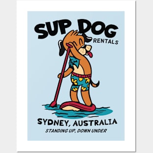 SUP Dog Rentals | Funny Paddle Board Dog Posters and Art